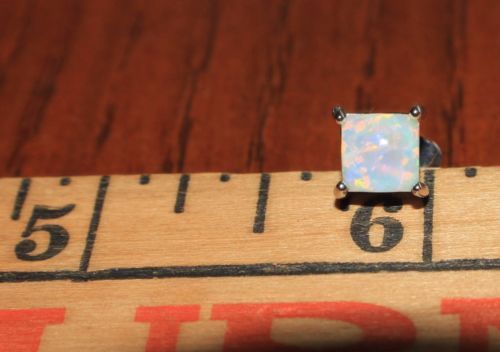 fire opal stud earrings gems silver jewelry petite circle round oval cocktail