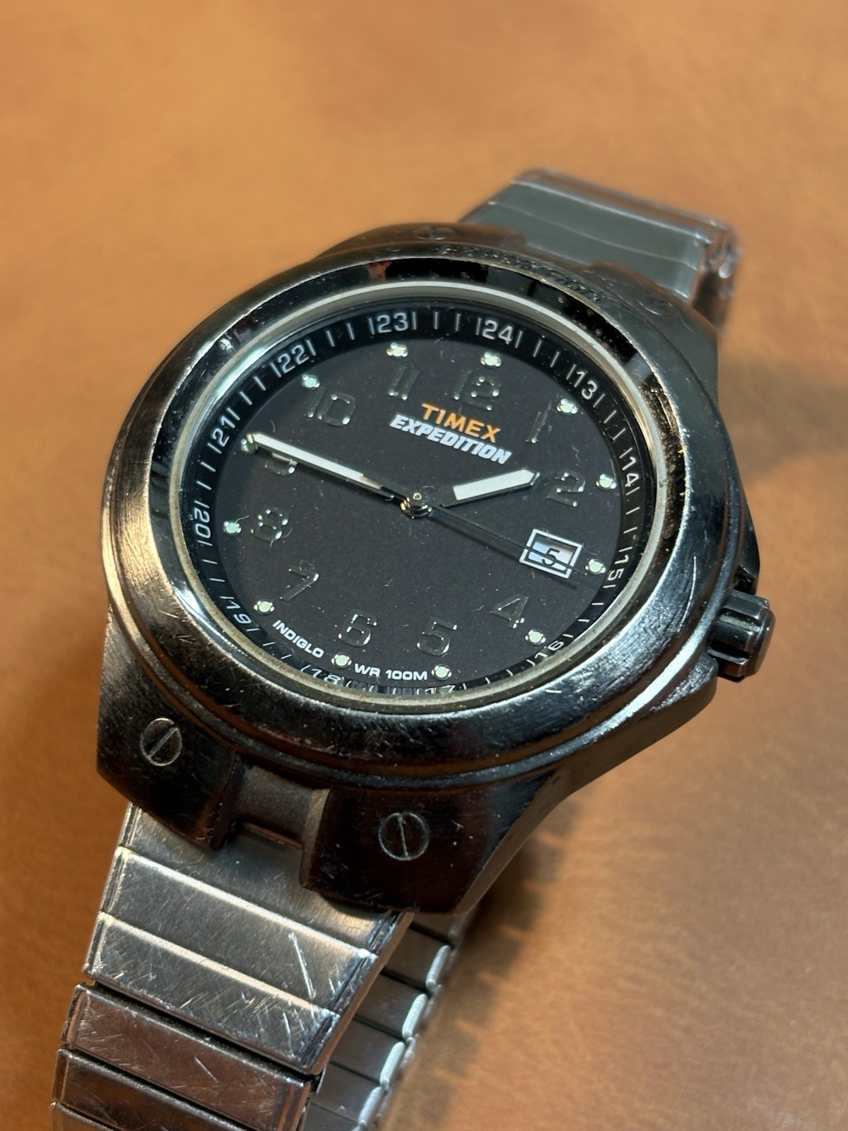 Timex Expedition Indiglo WR100M Men Quartz Watch 42mm,Expandable Band,Untested