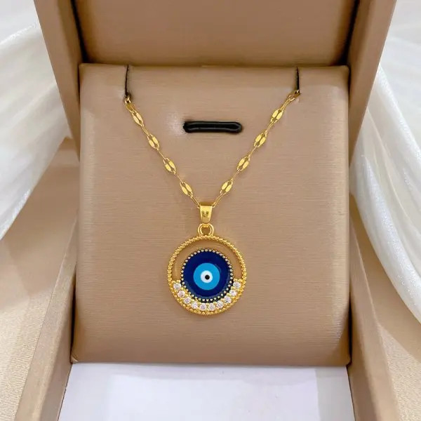 Butterfly Flower Clavicle Necklace Women Stainless Steel Zircon Tassel