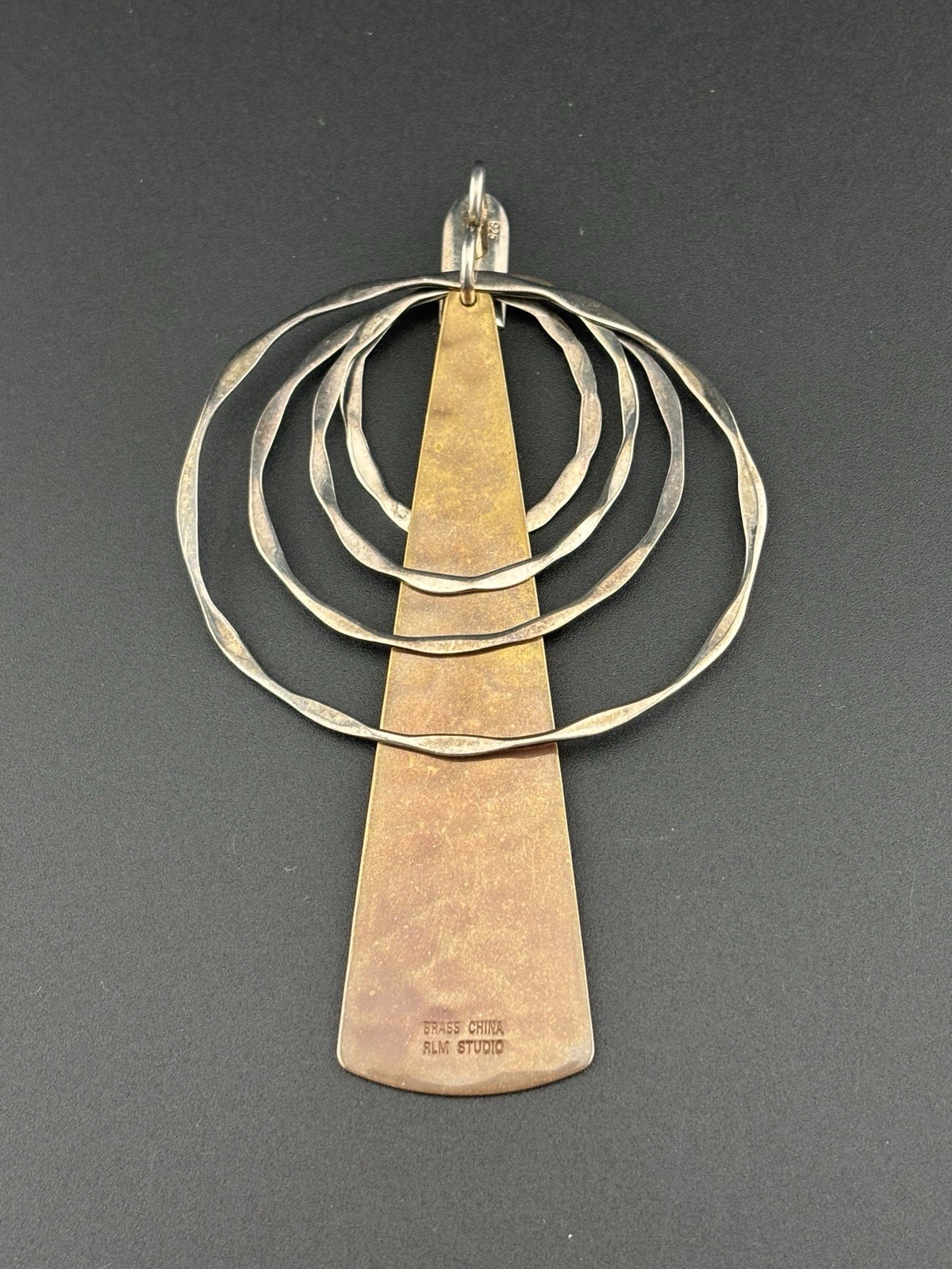 RLM Studio 925 Sterling Silver Brass Modernist Pendant Robert Lee Morris