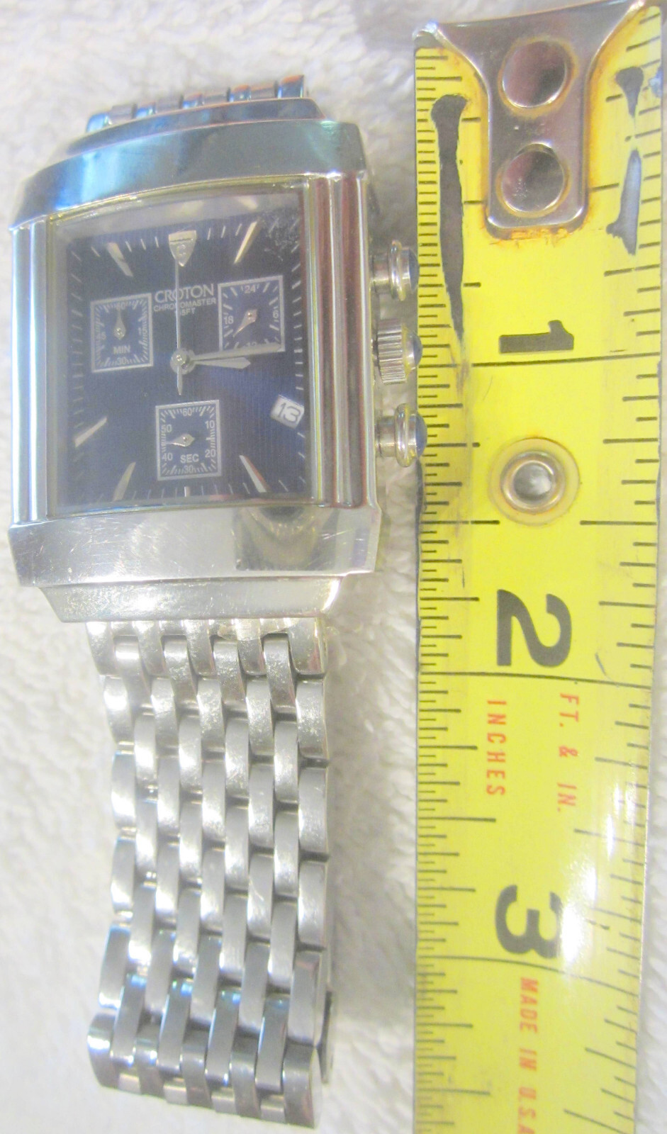 5 at,Croton Chronomaster Men’s wrist Watch Blue Dial 165 Ft, Needs New Battery