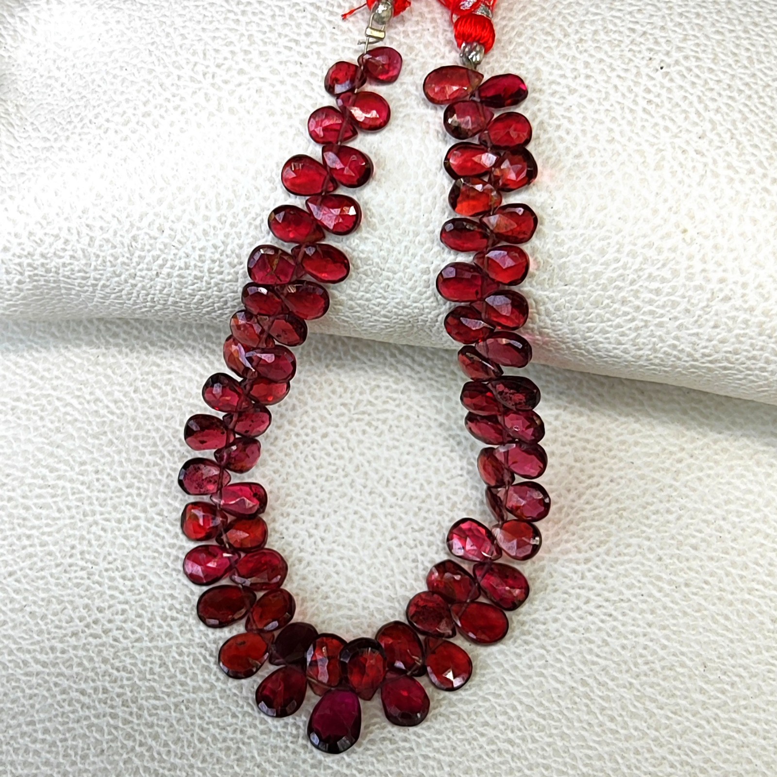 Mozambique Garnet Faceted Pear Gems Briolette Beads 7×5-8×6 mm Size 8″ Strand