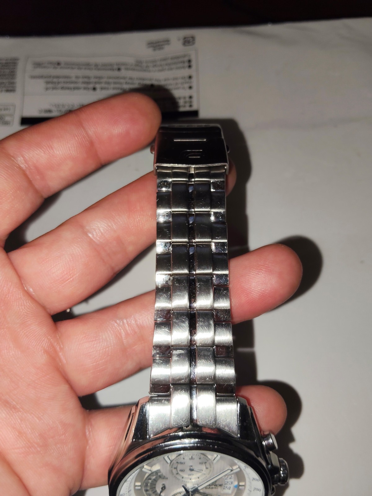 Casio Edifice EFR-501 Chronograph Silver Dial Men’s Watch – New Battery / Tested