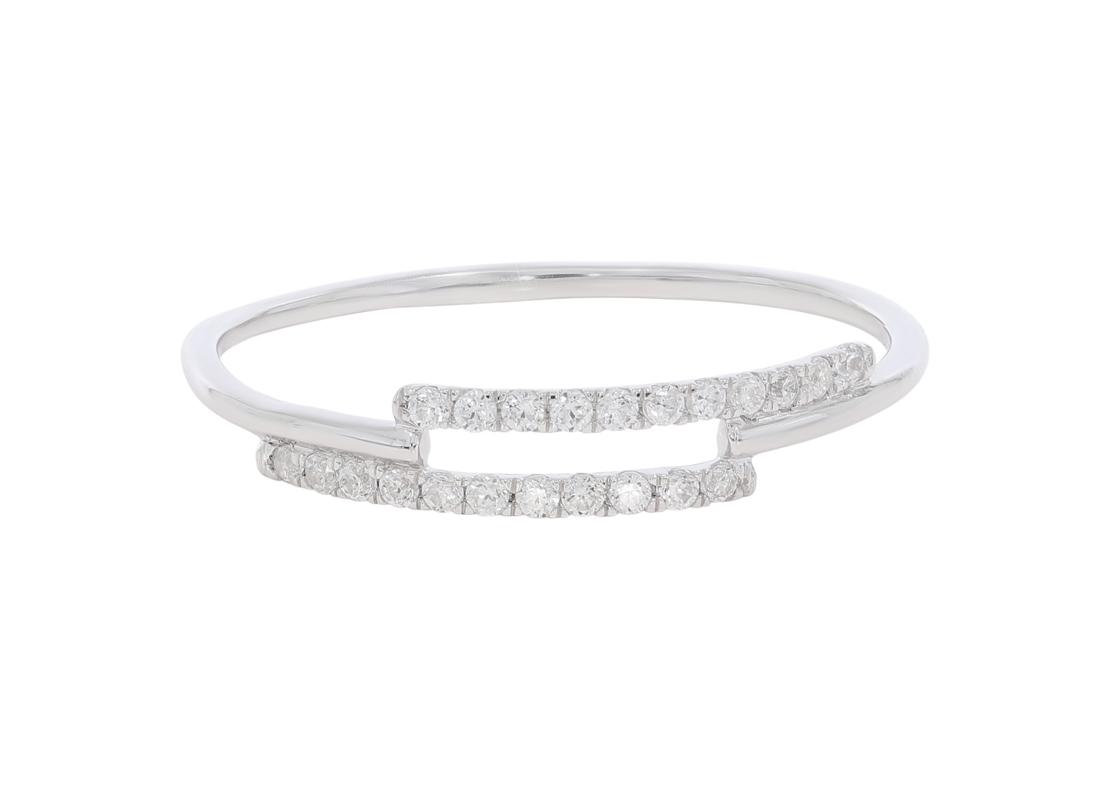 Clearance..! 0.15 Ct F-G/VS Lab Grown Ring in White Gold Plated 925 Silver
