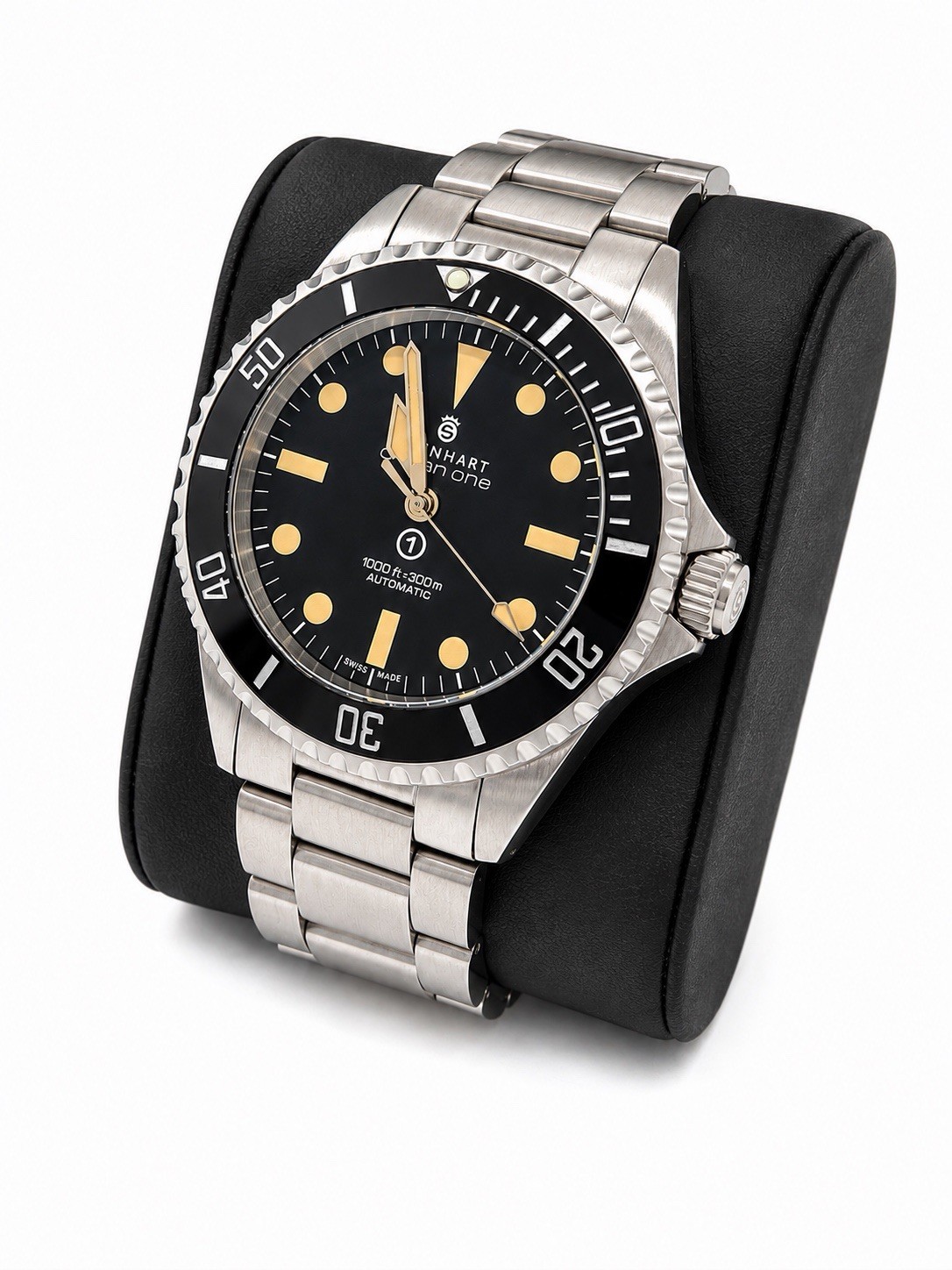 STEINHART OCEAN ONE 39MM Diver 300m Black DIal Automatic Fullset Watch Men