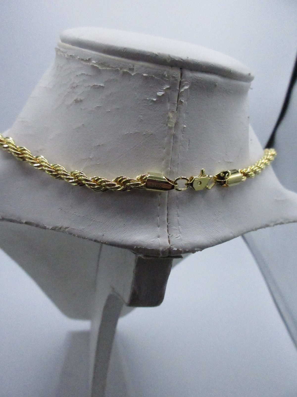 24KGP Plated Gold Necklace Thick Twisted Chain Elegant 23″ Shiny Unique Bin8