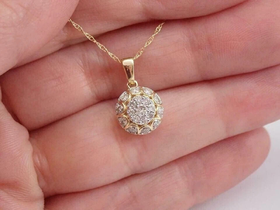 3Ct VVS1 Round Cut Lab Created Diamond Engagement 14K Yellow Gold Finish Pendant