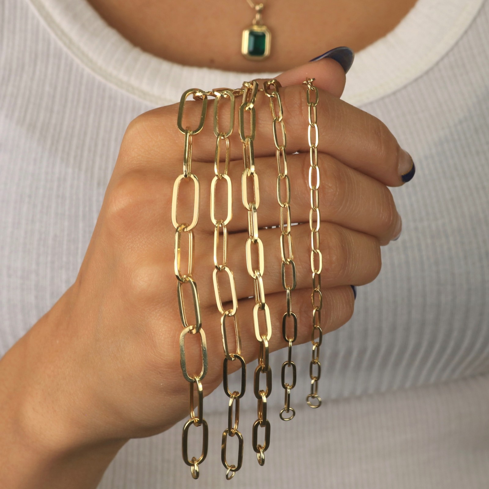 14k Yellow Gold Paperclip 2mm-9mm Chain Bracelet Necklace Mens Womens 16″-30″