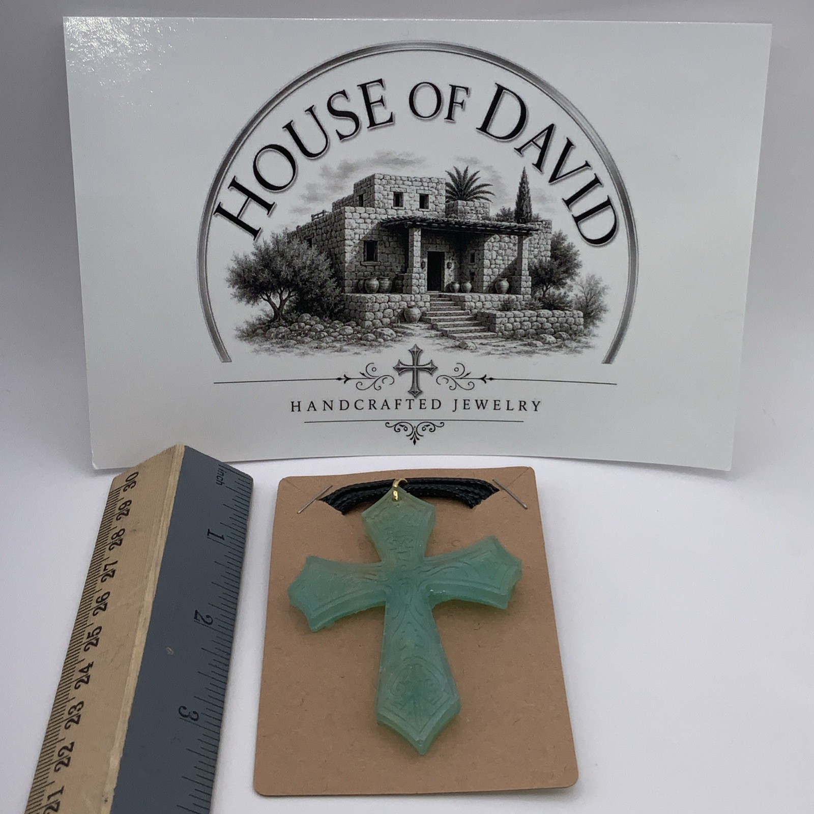 House Of David Handmade Cross Necklace Mystic Lagoon