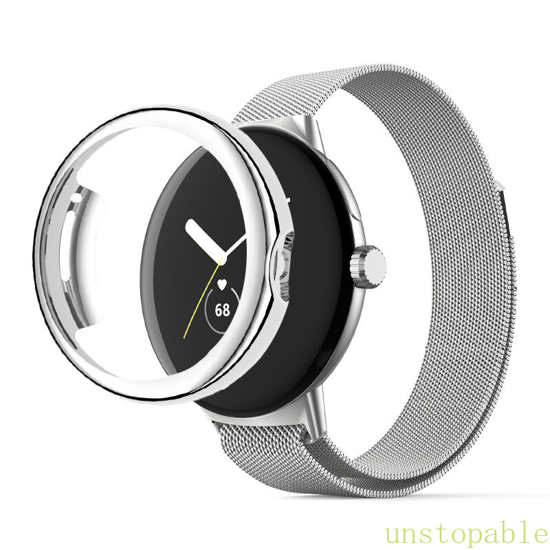 Stainless Steel Strap Metal Watch Band + TPU Case For Google Pixel Watch 4 41mm