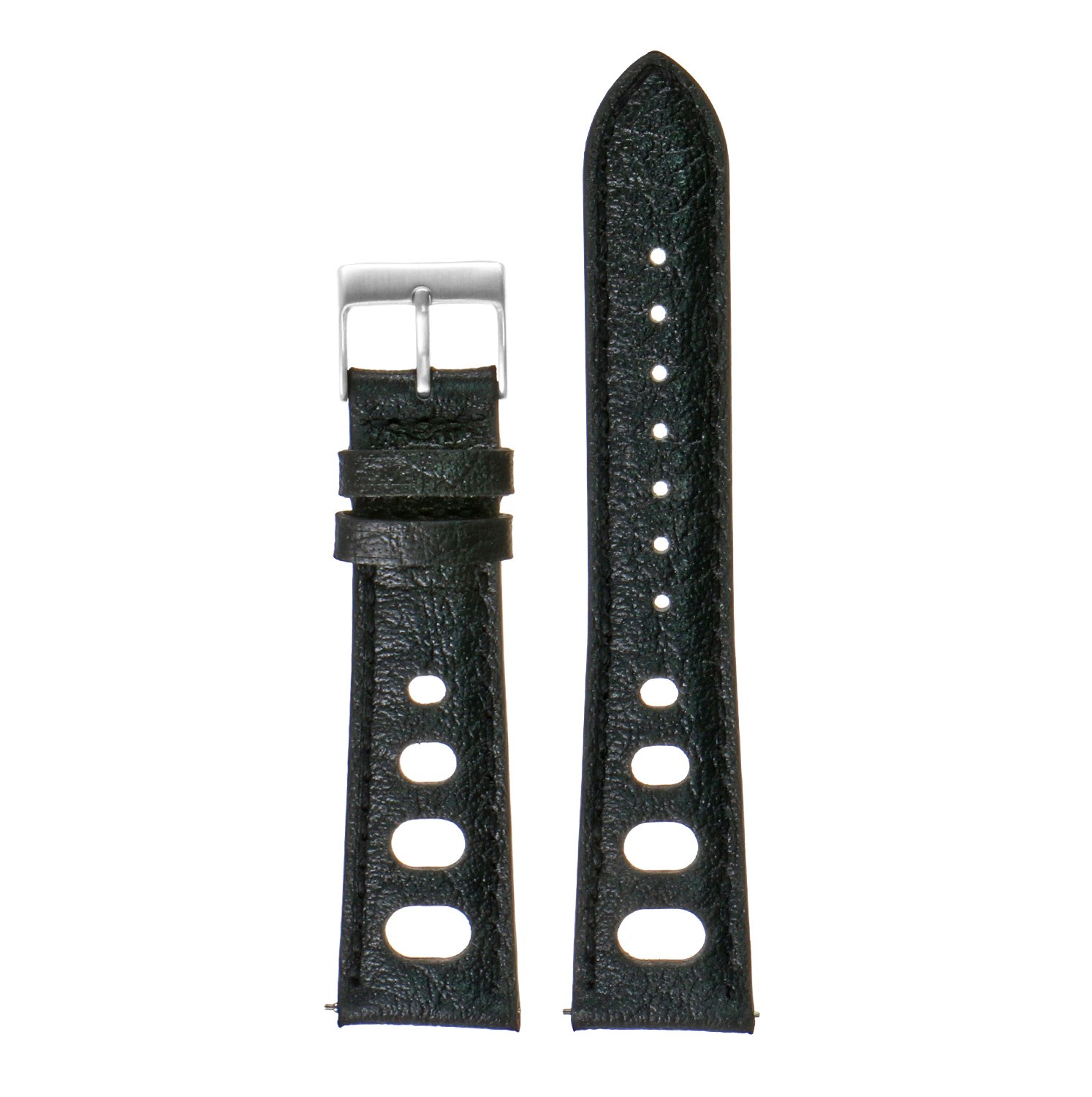DASSARI Vintage Pebbled Leather Rally Watch Band Strap Quick Release 20mm 22mm