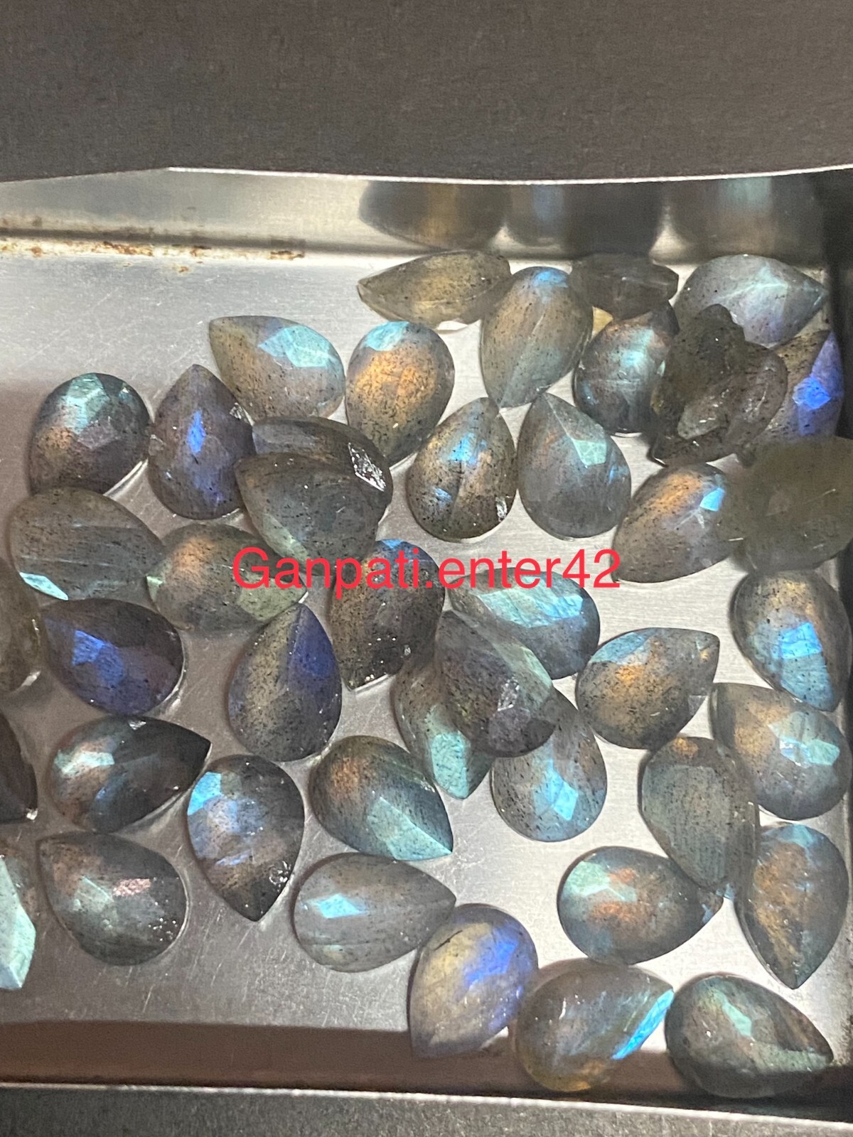 Natural Labradorite Faceted Pear Cut 14×10 MM 1 Pcs Lot Loose Gemstone E