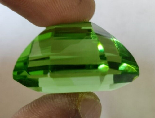 64.65 Ct. Fancy Cut Faceted Green Amethyst Loose Gemstone for Ring & Pendant