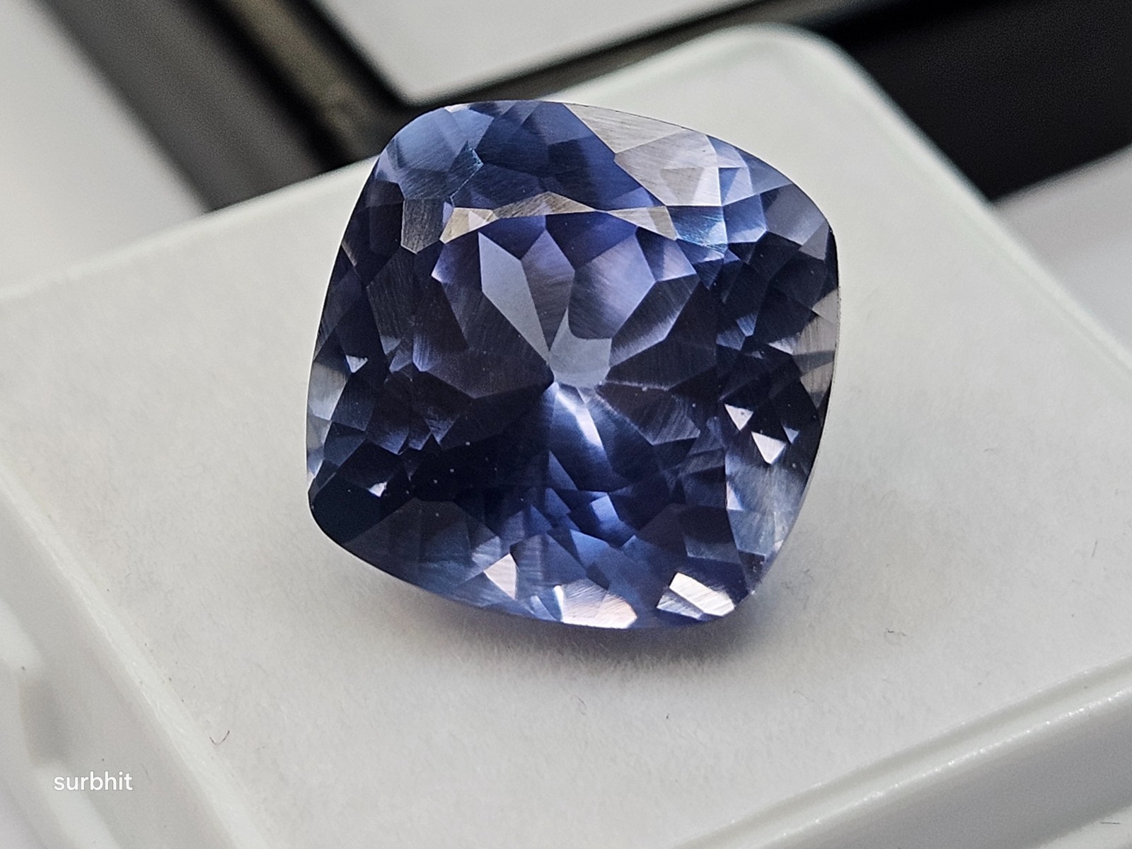 Shine Blue VVS Tanzanite Cushion Cut 13+Ct Natural Certified Loose Gemstone