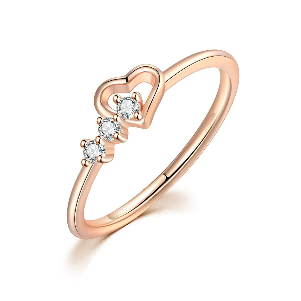 Wedding Band Ring Infinity Heart Love Zircon Tension Mount Women Jewelry