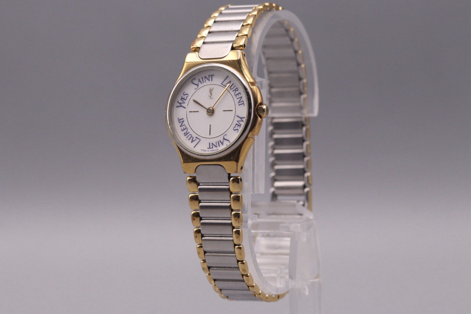 [Exc+5] Yves Saint Laurent YSL 25mm White Dial Woman’s Watch