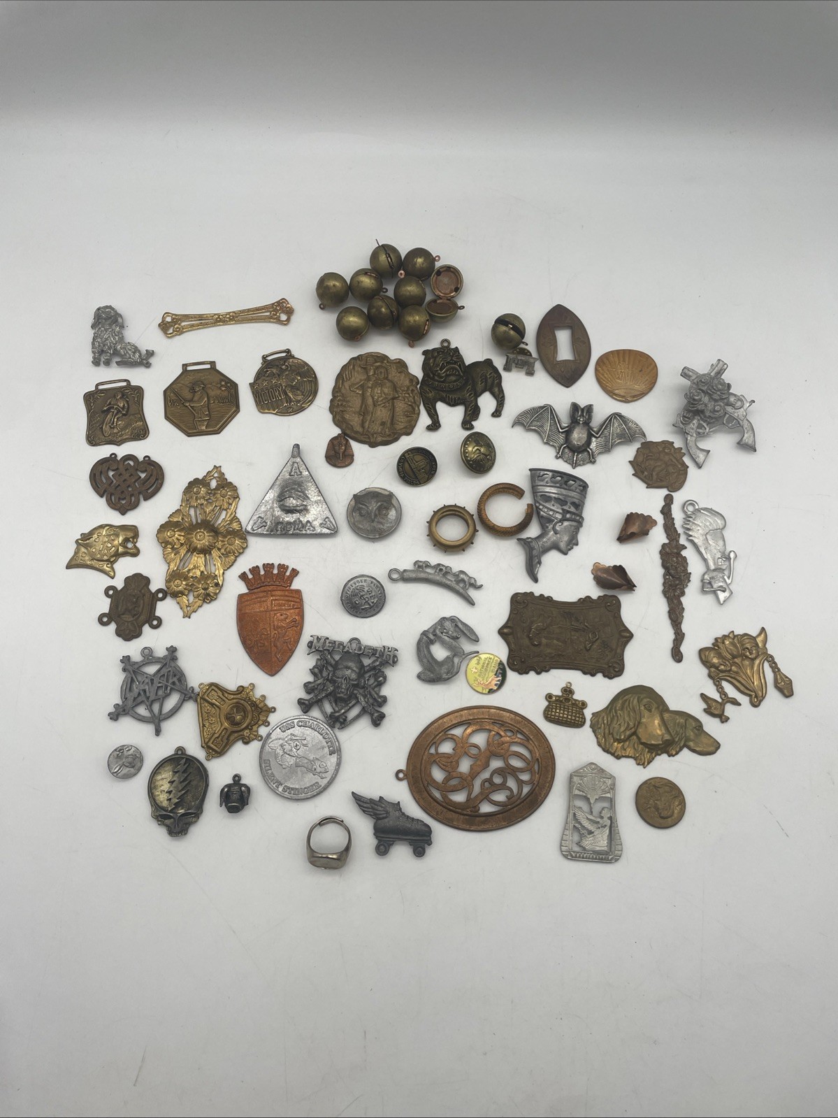 Vintage Metal Jewelry Making Findings Parts & Charms Mixed Lot