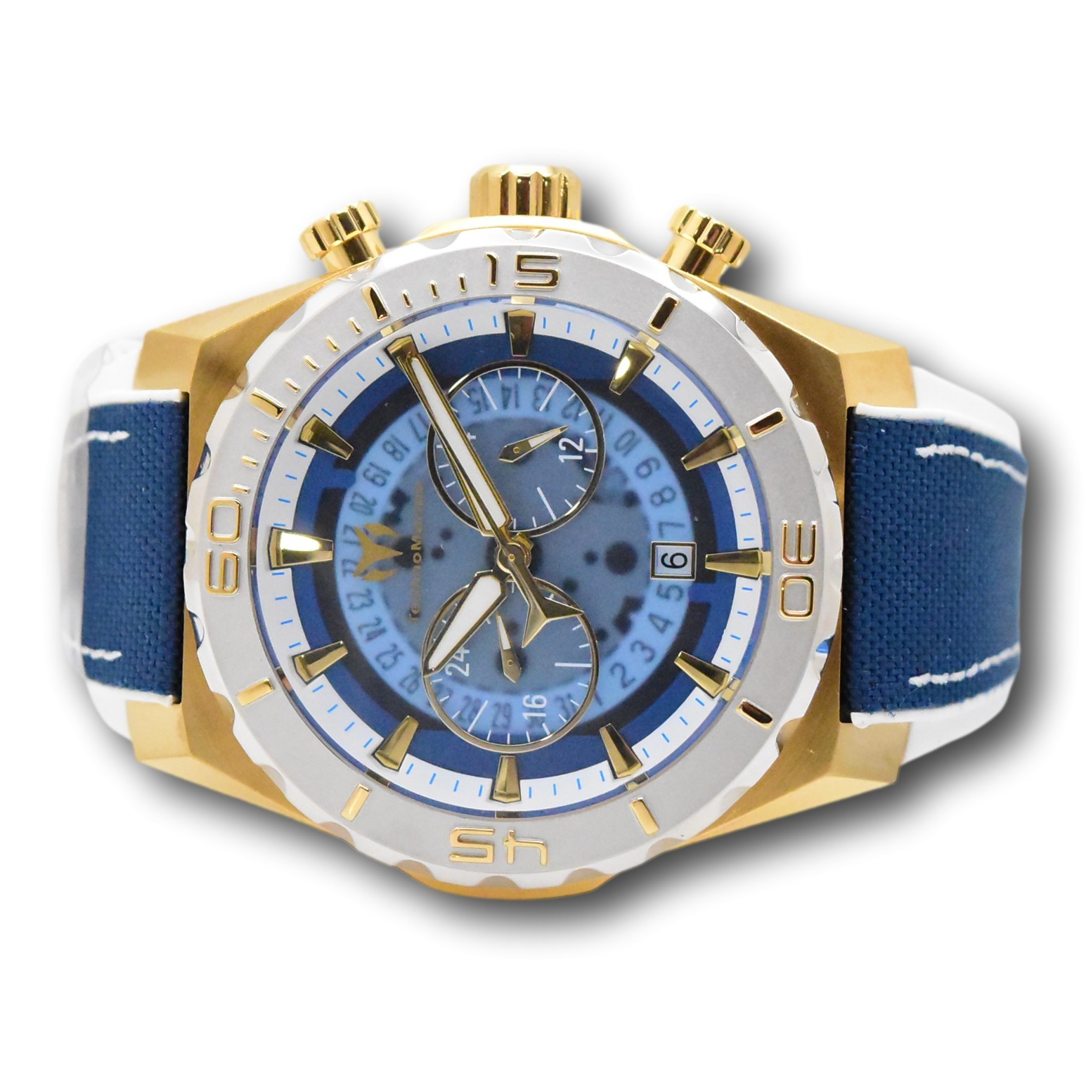 TechnoMarine Reef Shark Men’s Dual Time Dials Anatomic Quartz Watch TM-519007