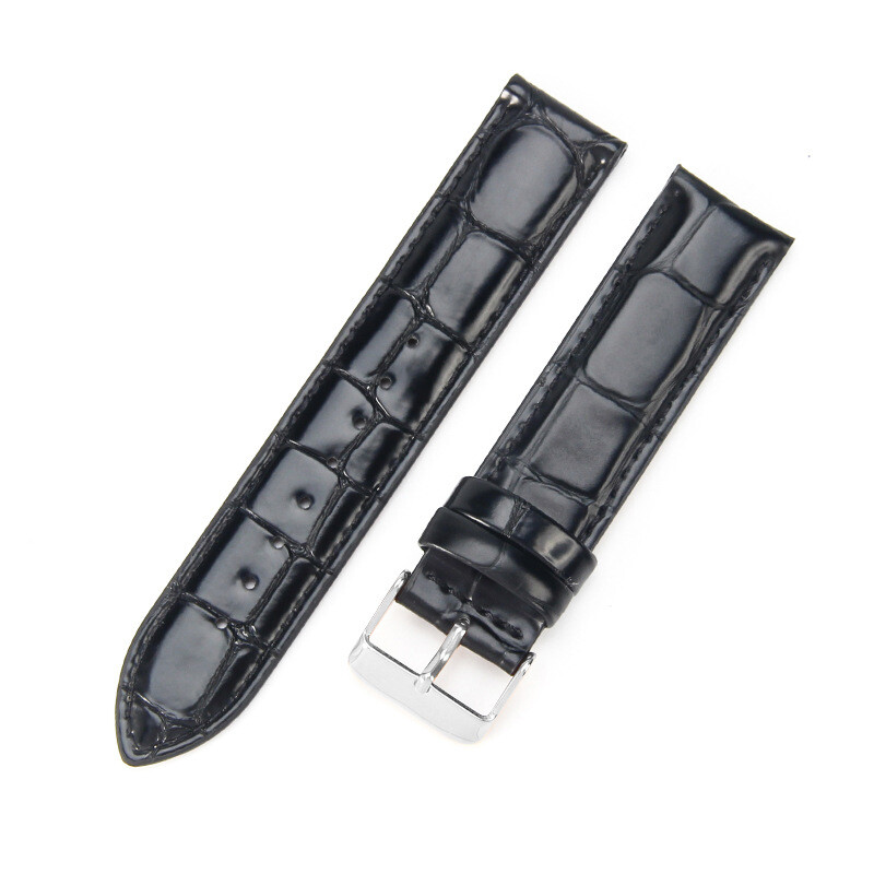 Crocodile Grain Genuine Leather Watch Strap Cowhide Wrist Band 14 16 18 20 22mm