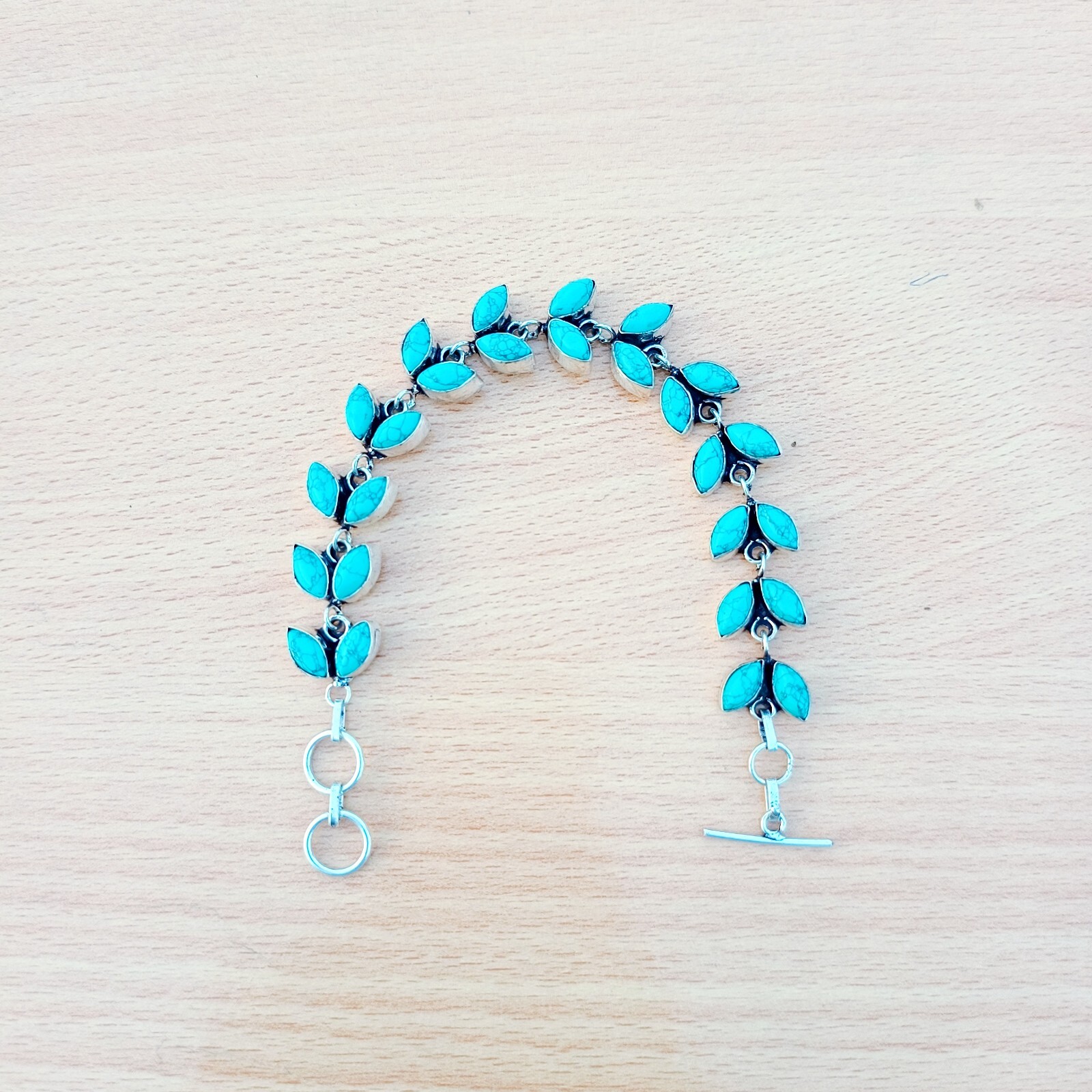 Turquoise Gemstone Bracelet Sterling Silver Bracelet Handmade Bracelet Jewelry