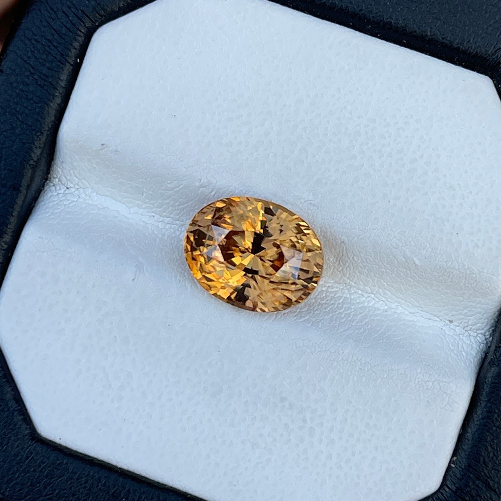 Natural Mustard Yellow Zircon 7.61Ct Oval Cut | Vietnam | Loose Gemstone