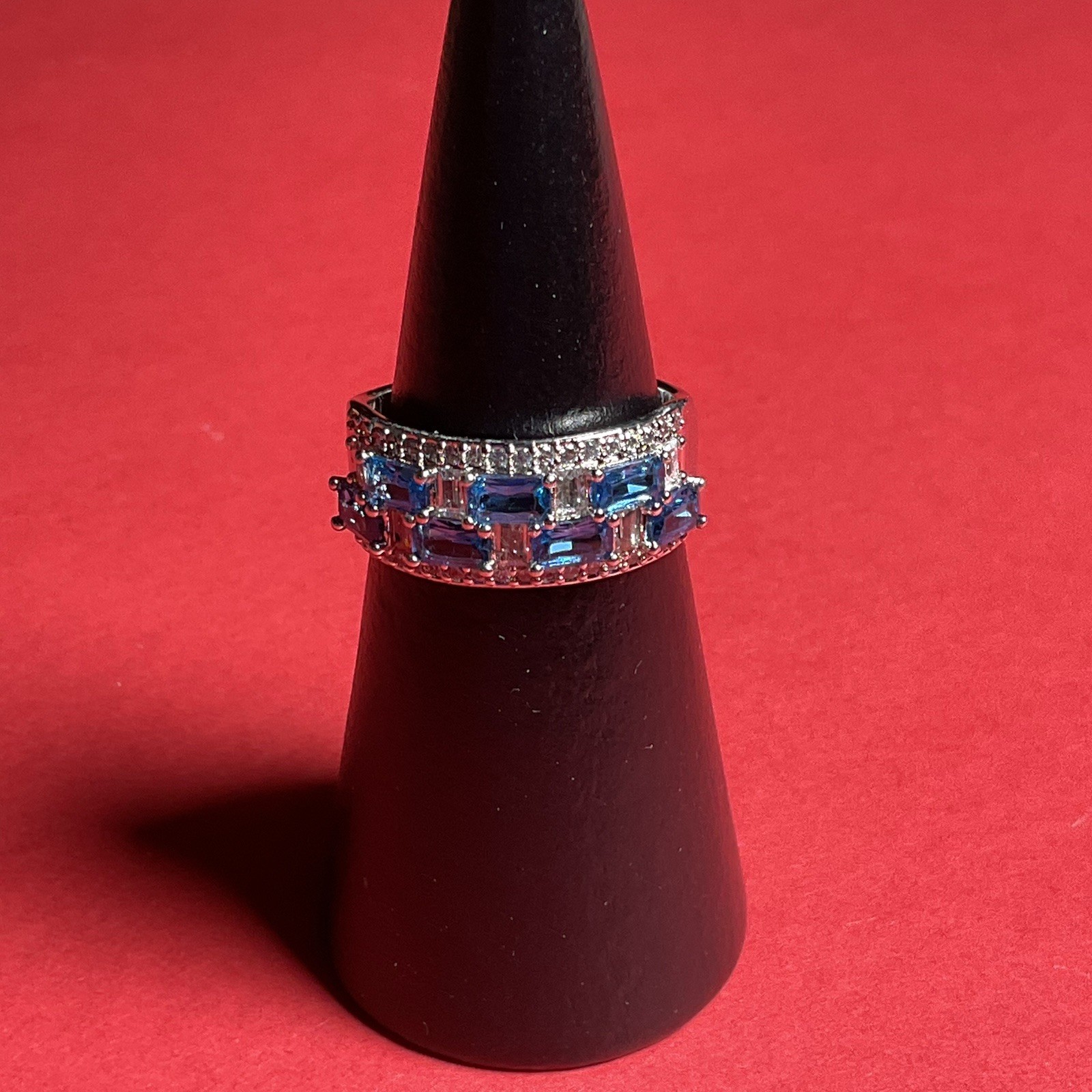 Bomb Party RG54578 “Wrapped With Love” Lab Created Spinel Rhodium Sz 9 Ring NWT