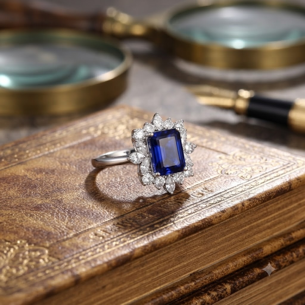 3.70 Ct Natural Sapphire And Diamond Wedding Bridal Ring 14K White Gold Size 5