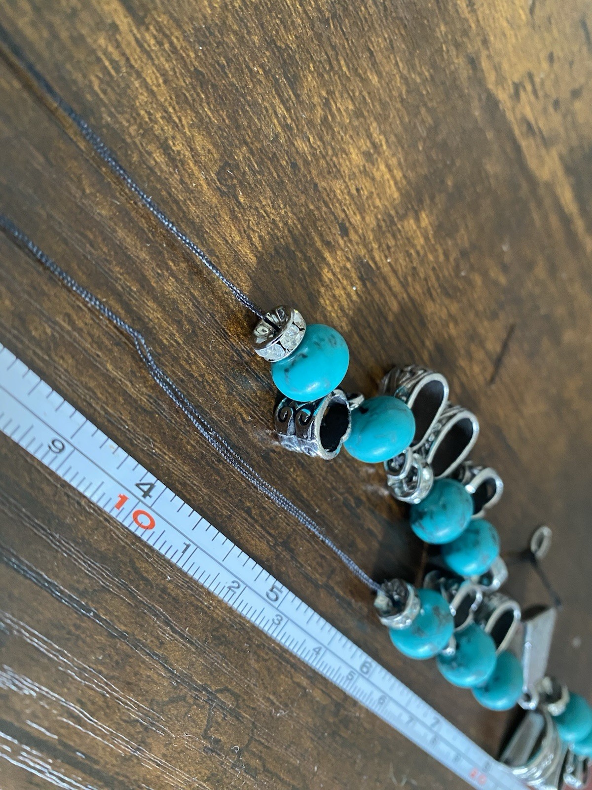 Womens Necklace Bracelet & Earrings Turquoise Style Silver Plated & Pinch Bails