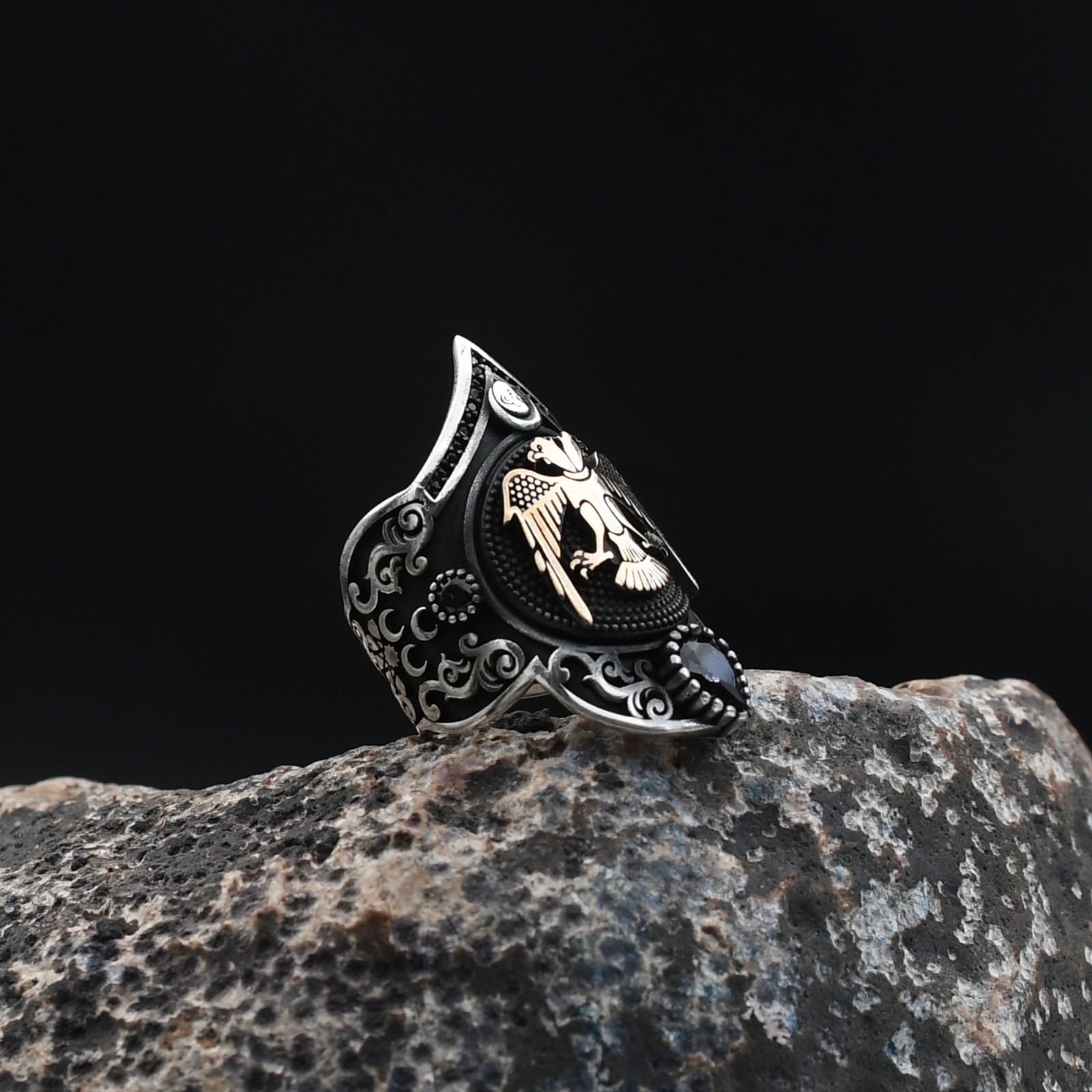 Adjustable Archer Thumb Seljuks Eagle Handmade Men’s 925 Sterling Silver Ring