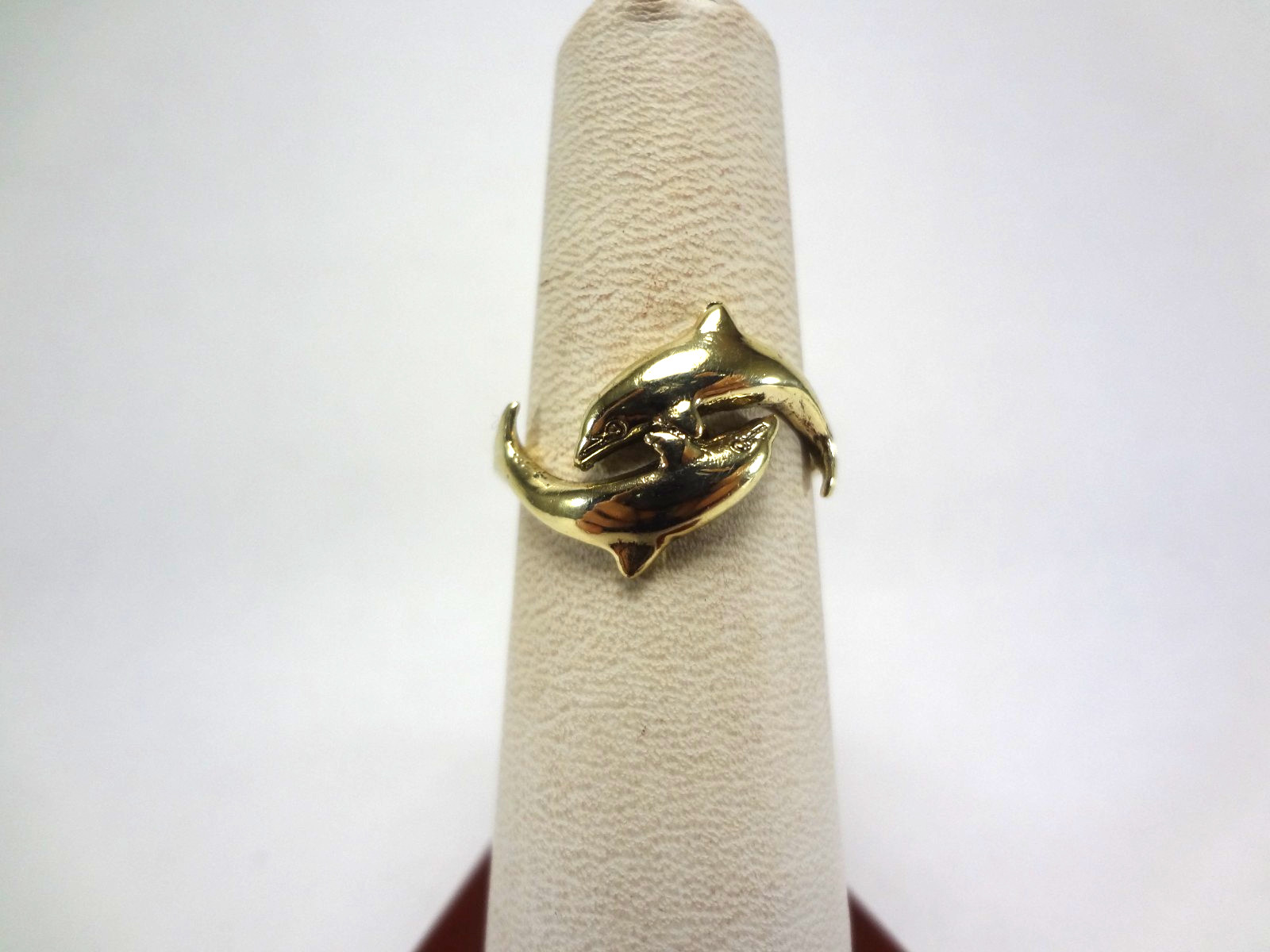 10K SOLID GOLD – TWIN DOLPHIN WRAP RING – 2.52 GRAMS – SIZE 7.25 – G08