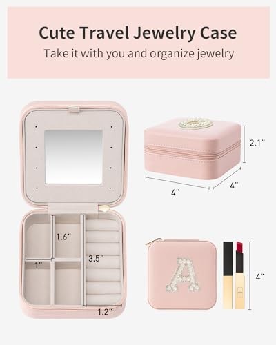 Mothers Day Gifts, Travel Jewelry Case for Women, Travel Gifts, Travel A Pink