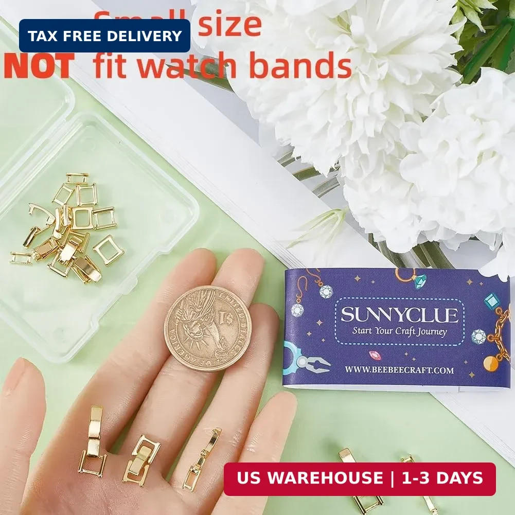 1 Box 12PCS 24K Gold Plated Fold Over Clasp Necklace Extension Clasps
