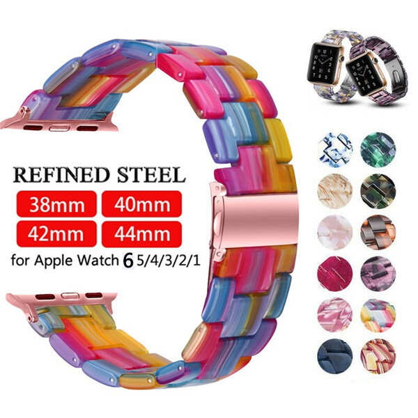 Resin iWatch Strap For Apple Watch Series 8 7 6 5 4 3 2 1 SE Watch Band Bracelet