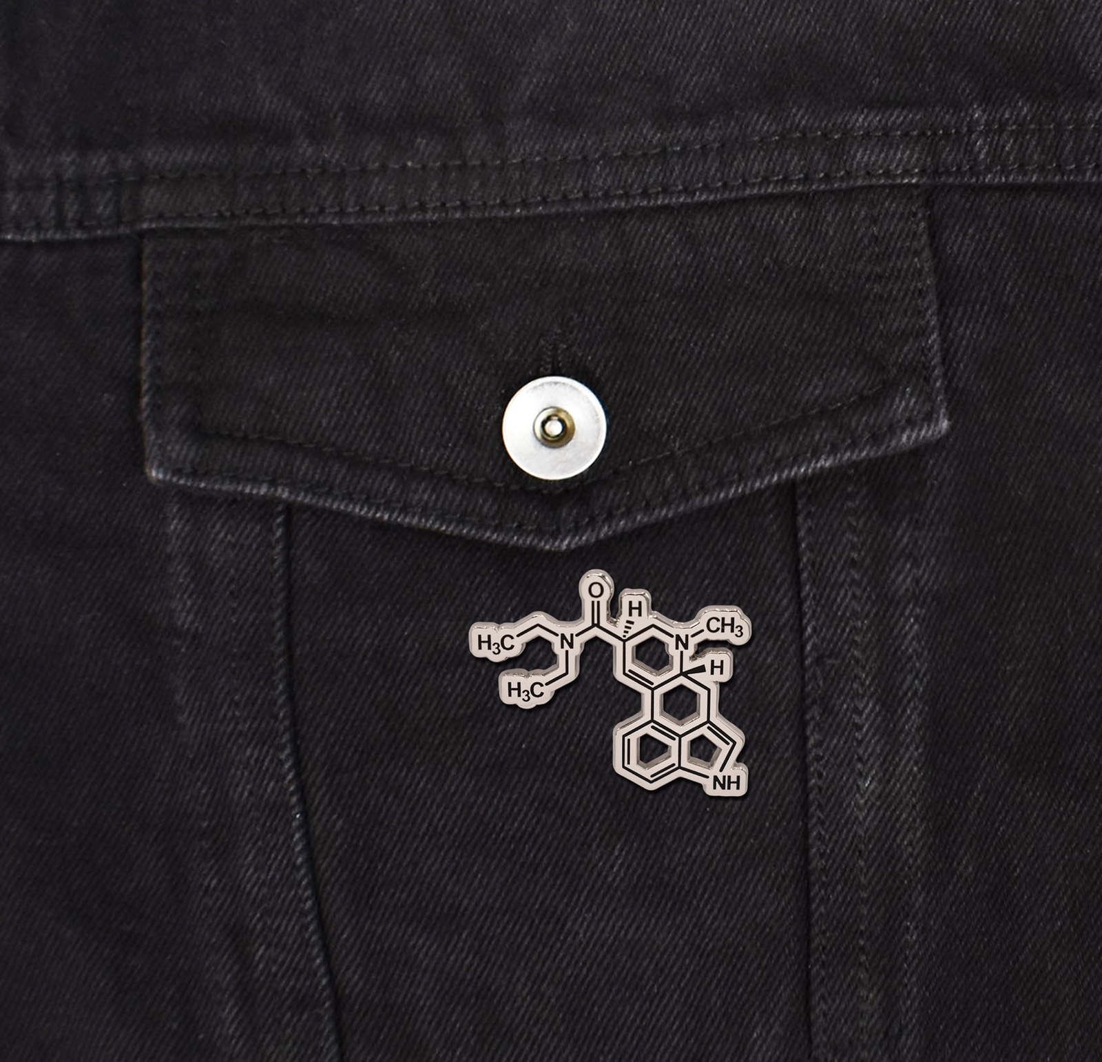 LSD Lysergic Acid Diethylamide Molecule Hard Enamel Pin