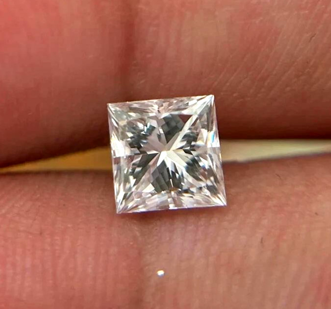 3.2 Ct Lab Grown Diamond Princess Shape Certified D Color VVS1 IGL Gemstone 6AHO
