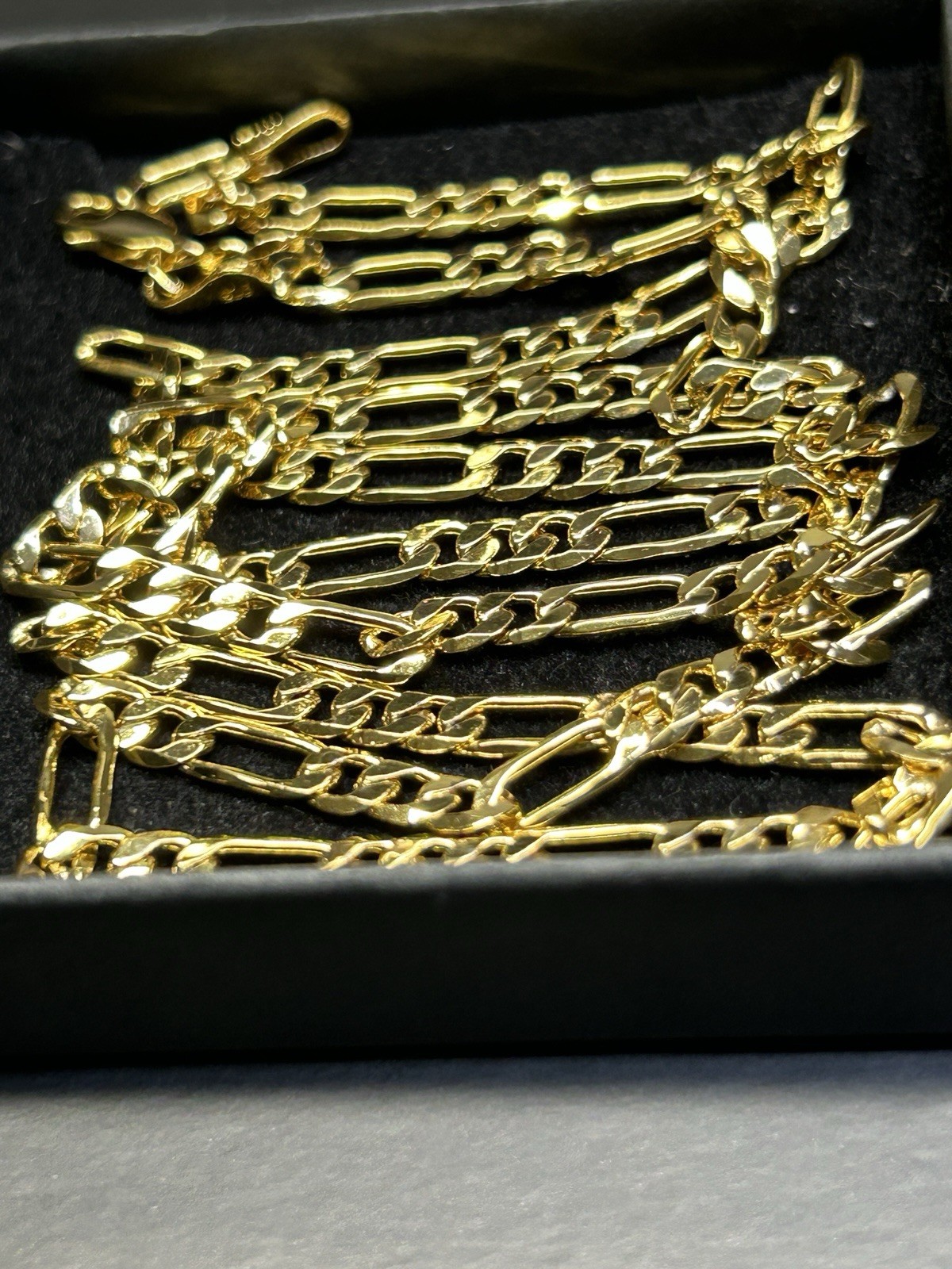 18K Gold Plated Figaro Chain Necklace 25.0” 4.0mm 12g Chain