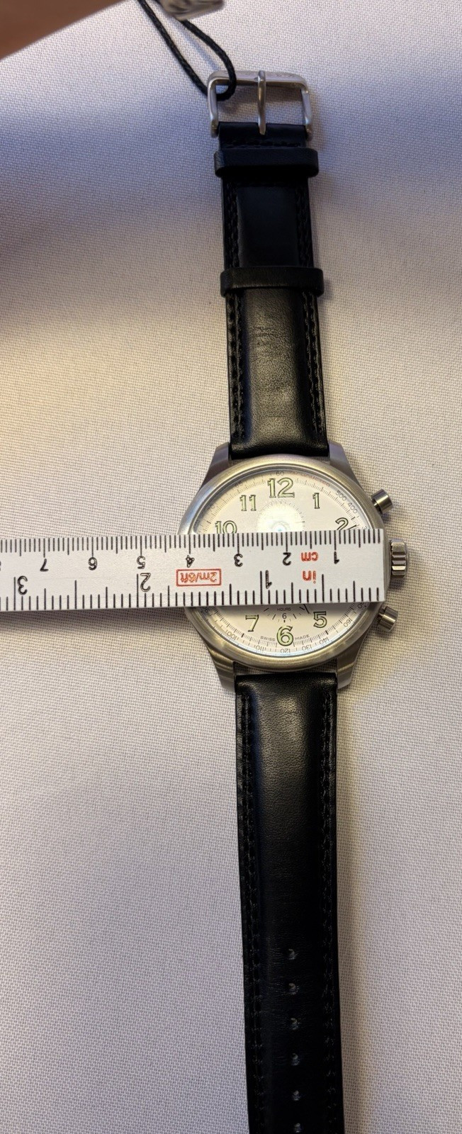 Ernst Benz Chronoscope Automatic Chronograph White Dial Black Leather Strap 43mm