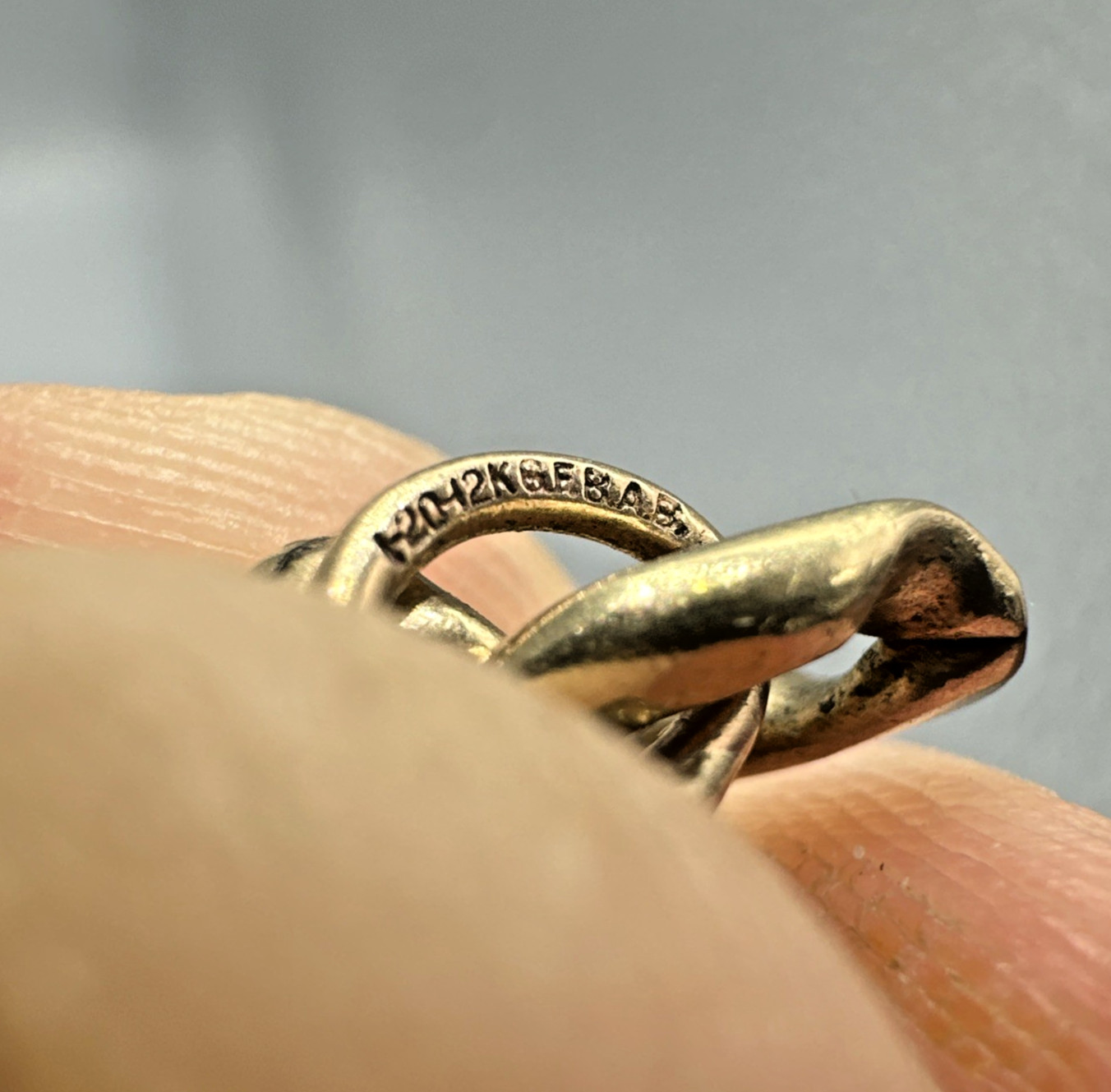 Vtg 1/20 12k G.F. Gold Filled B.A.B. Co Curb Link Chain 7mm Bracelet 7.75″ 14.1g