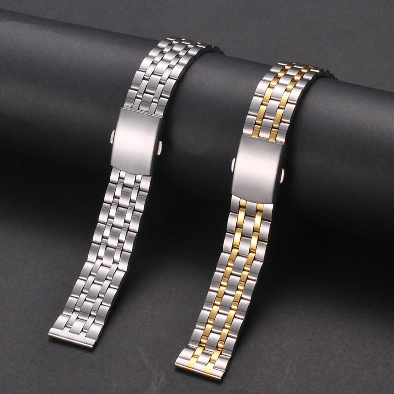 Premium Watch Accessories Five Beads Stainless Steel Watch Band Strap 18 20 22mm