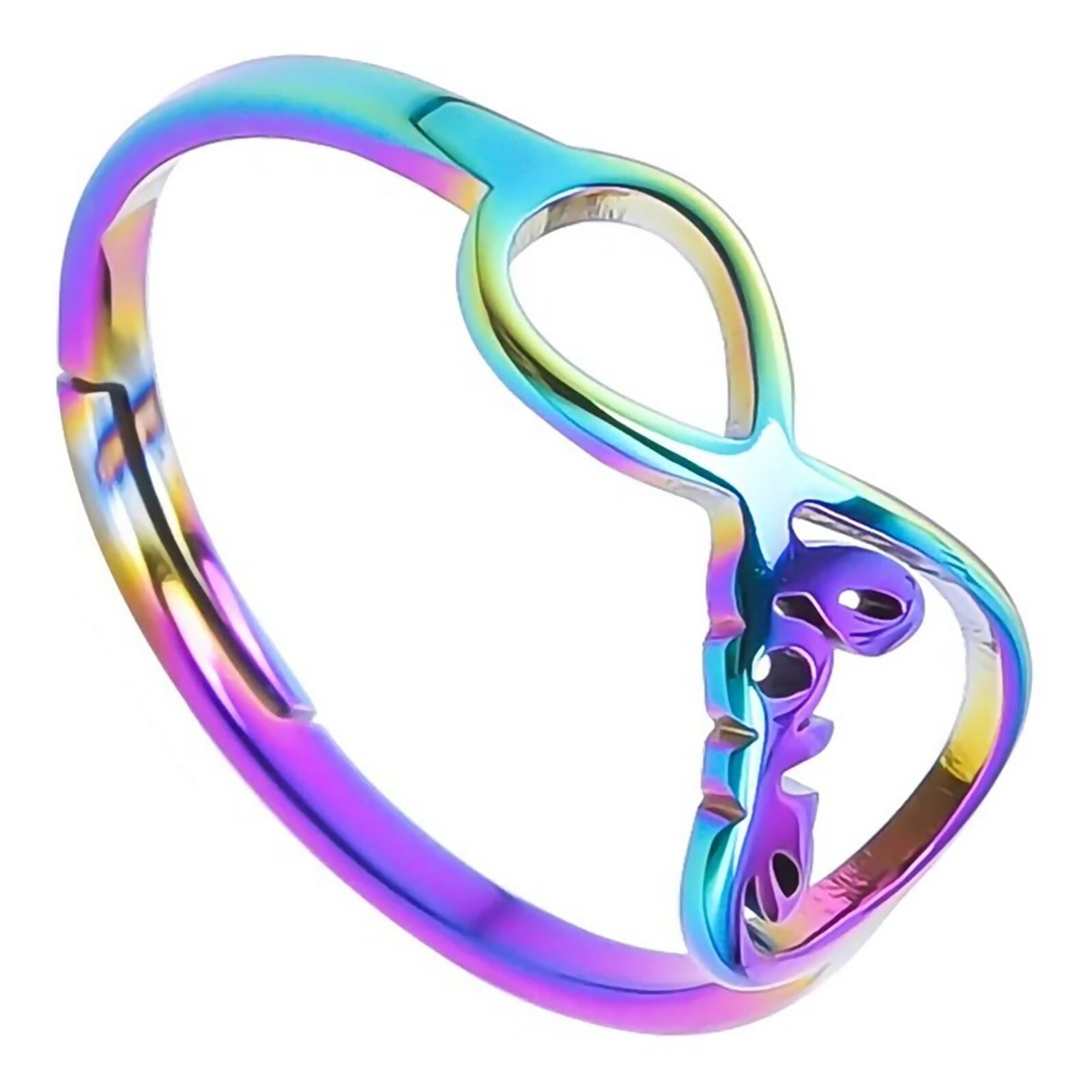 Infinite Love Ring Rainbow Stainless Steel Infinity Anniversary Promise Band