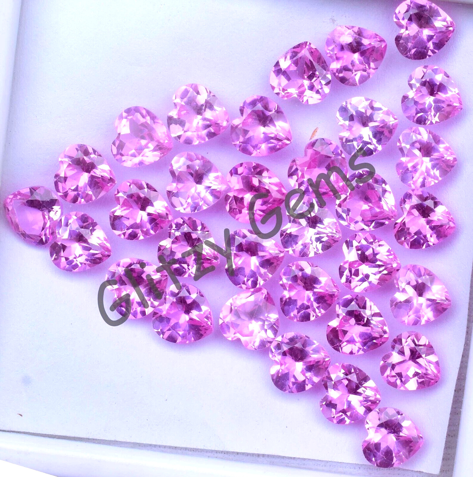 22 Pcs Natural Mogok Pink Ruby Heart 6.90 MM Certified Flawless Loose Gemstone