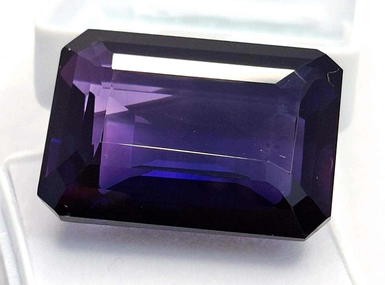 Deep Purple Amethyst Emerald Cut 55-57 Ct Natural Certified Loose Gemstone RK841