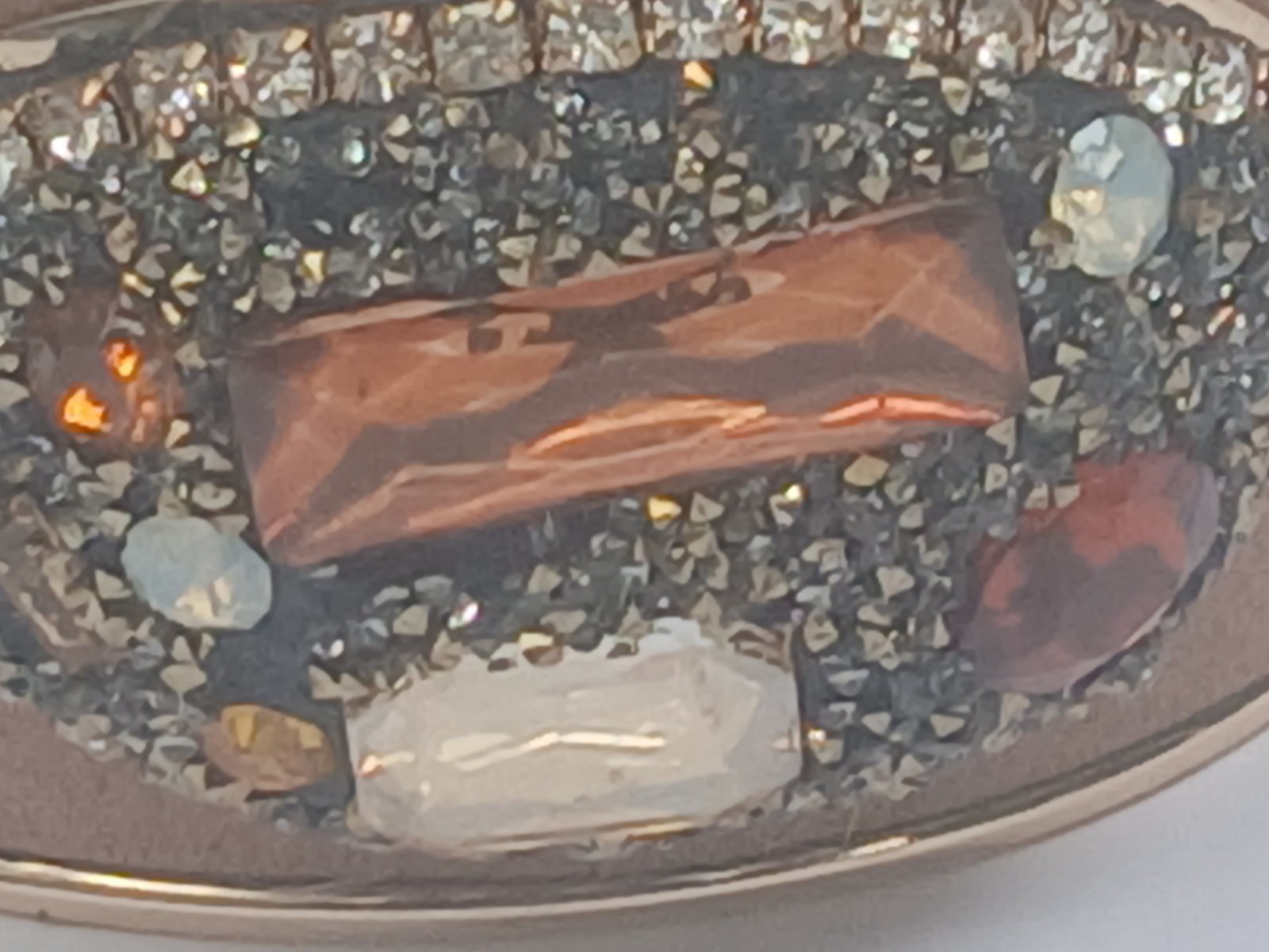 Vintage Cuff Bracelet Gold Tone Rhinestone Mixed Stone Velvet 6.5″ Stunning
