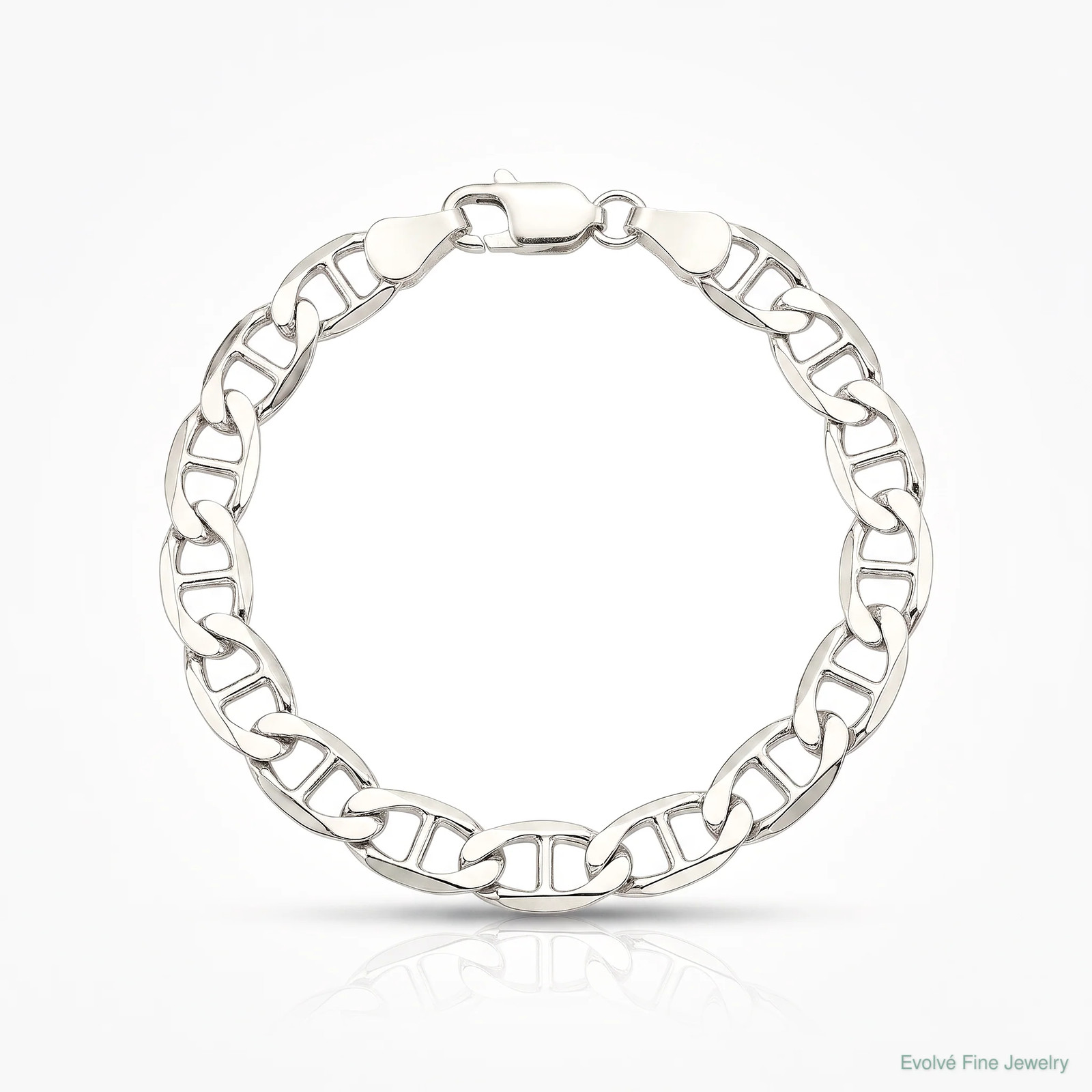 Sterling Silver 5.7mm Flat Anchor Chain Bracelet 7″-8″