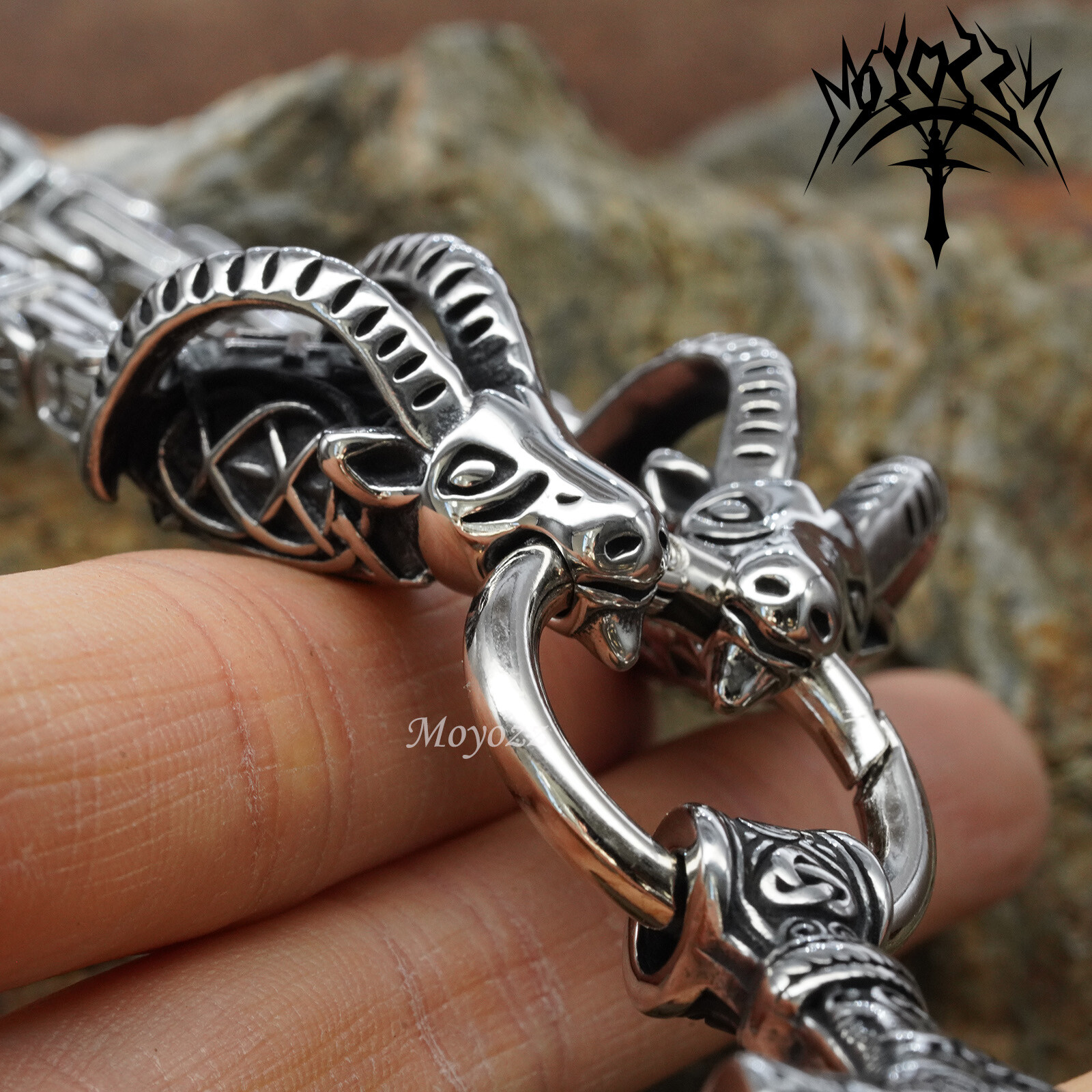 Dragon Head Viking Stainless Steel King Chain Thor Hammer Necklace Pendant Gift