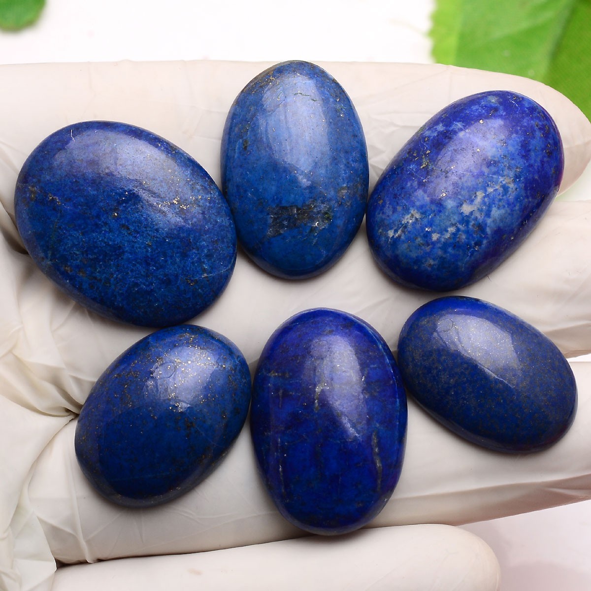 6 Pcs Natural Lapis Lazuli 22mm-28mm Oval Cabochon Untreated Loose Gemstones Lot