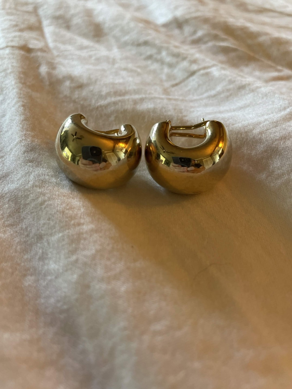 Veronese made in Italy 18K Clad Polished Round Wide Huggie Hoop Earrings