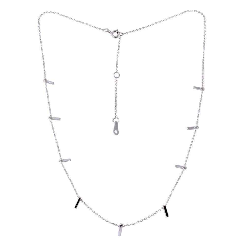 MULTI- BAR NECKLACE PENDANT / 925 STERLING SILVER / 20” ADJUATABLE
