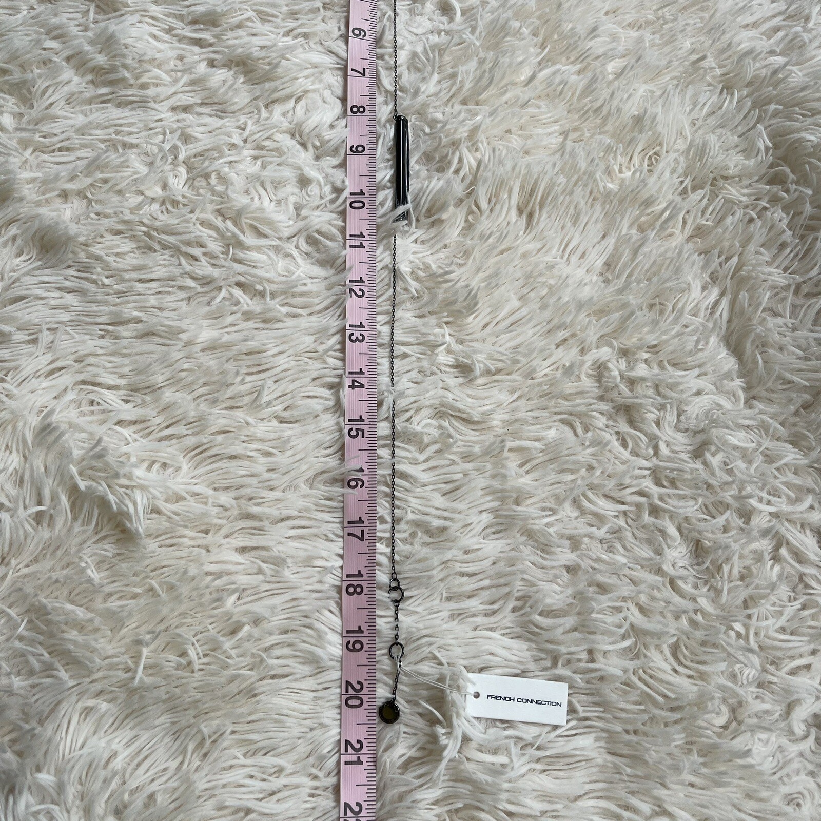 NWT French Connection Horizontal Black Tube Bar Pendant With 18” Chain