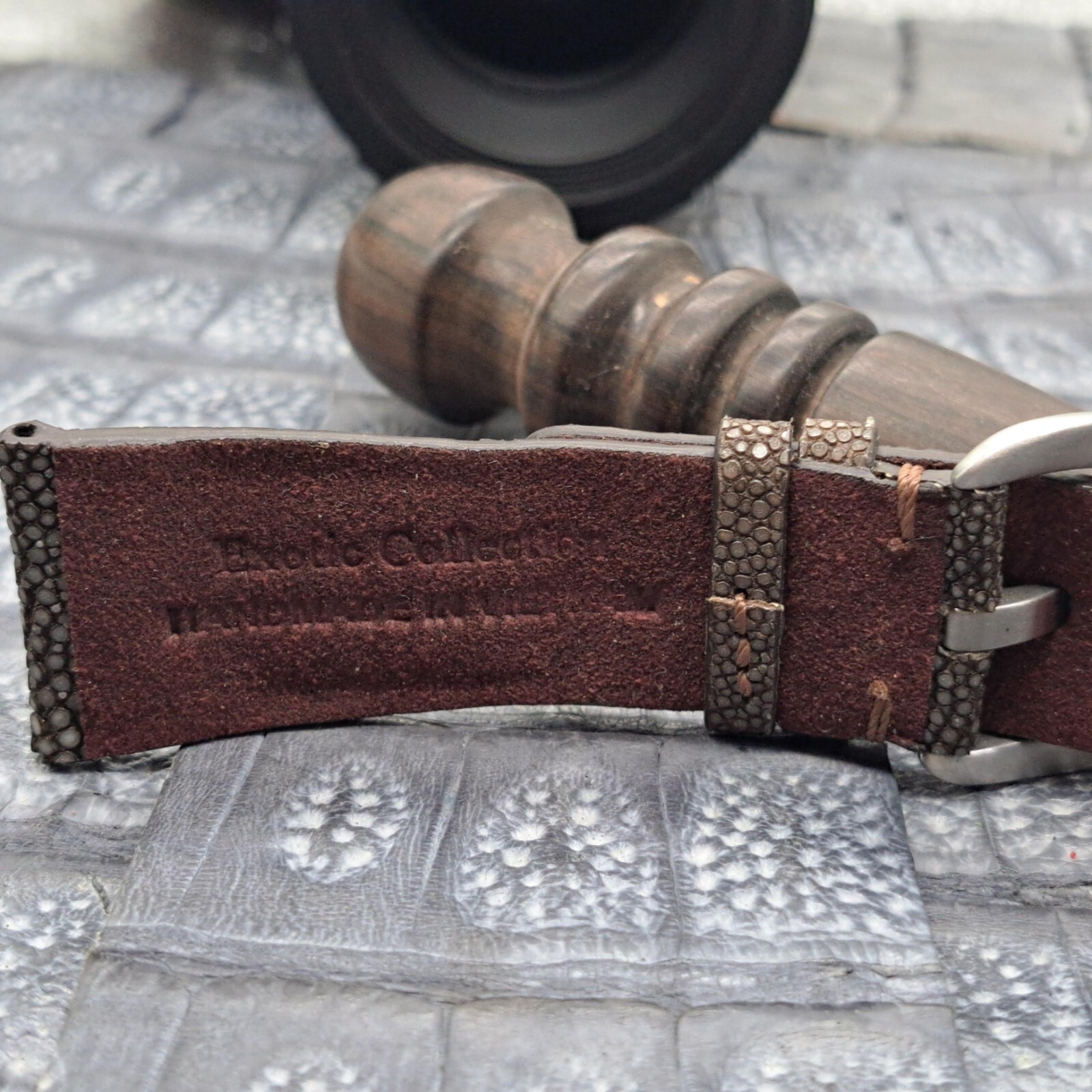 28mm/24mm Stingray Leather Watch Band Bespoke Exotic Leather Minimalist Design